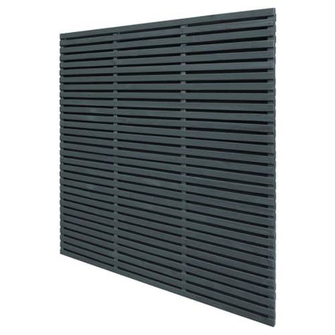 Forest Garden Double Slatted Grey Fence Panel 1800 x 1800mm 6 x 6ft Multi Packs | Wickes.co.uk Grey Fence, Slat Fence, Slatted Fence, Garden Dividers, Slatted Fence Panels, Grey Fences, Decorative Fence Panels, Garden Trellis Fence, Privacy Fence Panels