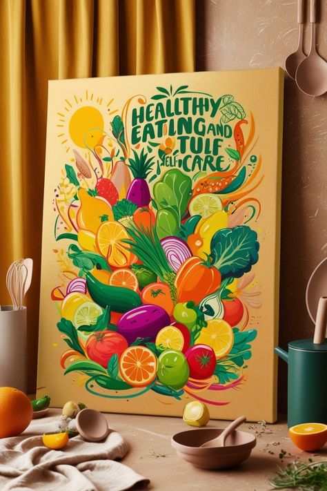 Enhance your kitchen with a vibrant Healthy Eating poster that inspires nutritious choices every day. Click the link inside the pin to view and get your own poster! Healthy Eating Poster Design, Healthy Eating Posters, Healthy Eating Grocery List, Wholesome Breakfast Ideas, Healthy Eating Lunch, Healthy Eating Challenge, Art Competition Ideas, Smoothie Popsicles, Future Poster