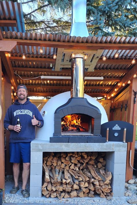 Brad's D105 Precut Brick Oven is well and truly lit in WI, USA.
Judging from his beaming smile and encouraging feedback, we think he might be pretty happy with his choice:

"Fantastic product and customer service! Ben at the Firebrick Co was excellent at answering questions throughout my D105 brick oven build. I would Highly recommend this company and product!"

If you're in the States and want to find out more, simply click to head to our US website. Brick Pizza Oven Outdoor, Brick Oven Outdoor, Pizza Food Truck, Brick Ovens, Pizza Oven Kits, Oven Outdoor, Diy Pizza Oven, Brick Pizza Oven, Fire Brick