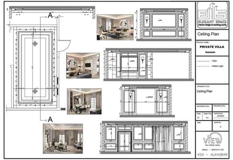 Shop Drawing Interior, Neo Classical Interiors, Wainscoting Diy, Neoclassical Interior Design, Modern Classic Living Room, Hotel Design Architecture, Title Block, Shop Drawing, Diy Wainscoting