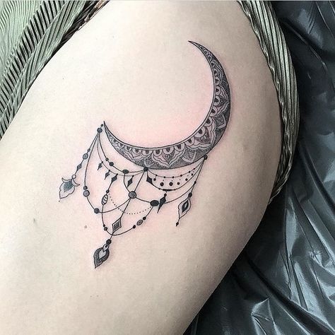 Henna Thigh Tattoo, Luna Moth Tattoo, Luna Tattoo, Swan Tattoo, Crescent Moon Tattoo, Moon Tattoo Designs, Thigh Tattoos Women, Collar Bone Tattoo, Funny Times