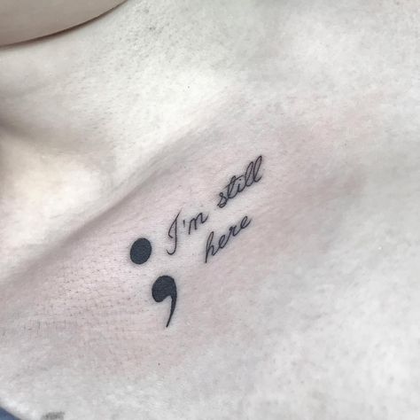 @devine.tatts on Instagram: “I’m still HERE 💕 ☛owner/artist: @necro_noir Follow us @devine.tatts for more Tag someone who loves tattoos 🙌 #tattooflash #tattoo…” Still Here Tattoo Ideas, I’m Still Here Tattoo, Im Still Here Tattoo, Hit Me Hard And Soft Tattoo, Still Here Tattoo, Save Me Tattoo, Unforgettable Tattoo, Save Me Im Fine, Alive Tattoo