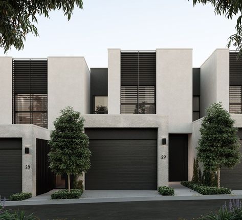 Townhouse Exterior, Small Villa, Modern Townhouse, Duplex Design, Townhouse Designs, Modern House Facades, Modern Exterior House Designs, التصميم الخارجي للمنزل, Minimalist House Design