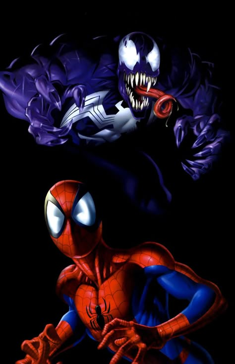 Mark Bagley Spiderman, Spiderman Comic Covers, Marvel Ultimate Spider Man, Venom Symbiote, Spiderman Comic Art, Symbiote Spiderman, Mark Bagley, Spider Man Venom, Venom Carnage