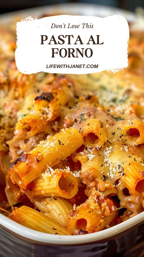 Pasta al Forno Italian Baked Pasta Recipes, Al Forno Pasta Recipe, Baked Noodles Pasta Easy Recipes, Easy Italian Pasta Dishes, Pasta Recipes For Christmas Dinner, Homemade Italian Pasta Recipes, Real Italian Pasta Recipes, Easy Baked Pasta Dishes, Oven Baked Pasta Recipes