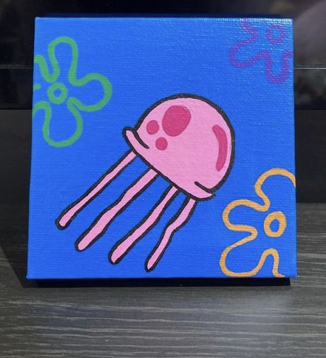 Cute Easy Paintings, Disney Canvas Art, Spongebob Painting, Canvas Drawing, Small Canvas Paintings, Simple Canvas Paintings, Cute Canvas Paintings, Easy Canvas Art, Canvas Drawings