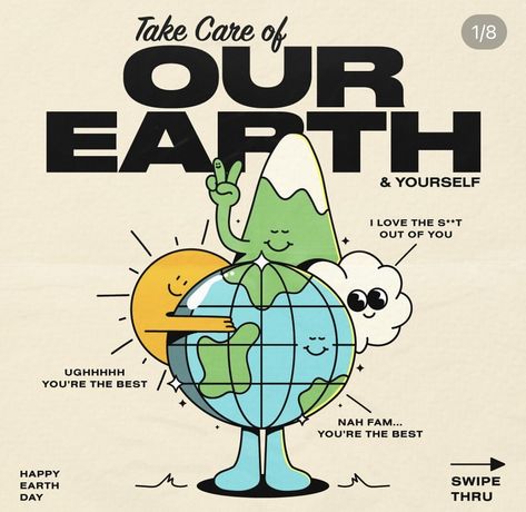 Zen Color Palette, Earth Logo, Earth Poster, Earth Illustration, Retro Graphic Design, Happy Earth Day, Earth Design, Couple Things, Our Earth