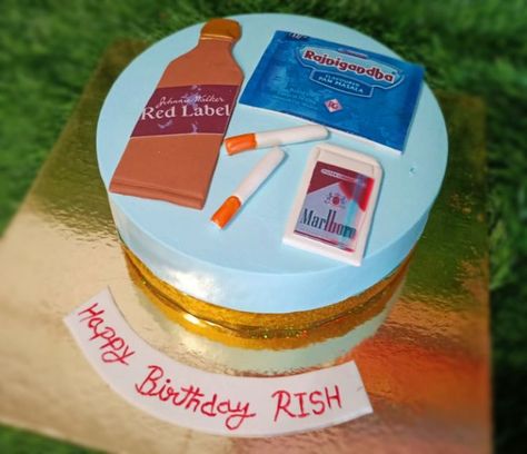 Enjoy with your alcoholic friends Alcoholic Cake, Alcoholic Friends, Kurti Back Neck Designs, Alcohol Cake, Back Neck Designs, Bakery Cakes, Professional Chef, Red Label, Cake Designs