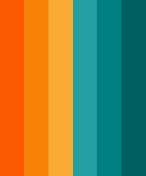 Orange and Teal Color Palette Teal Palette, Teal Color Palette, Teal Color Schemes, Dance Marathon, Orange Palette, Orange Color Schemes, Orange Color Palettes, Green Colour Palette, Orange Wedding