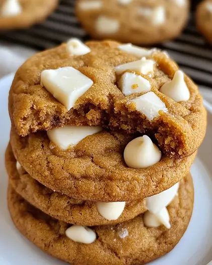 Pumpkin Spice Cookies with White Chocolate Chips - optimal recipes Pumpkin Spice Cookies With White Chocolate Chips, Pumpkin And White Chocolate Chip Cookies, Pumpkin Spice White Chocolate Cookies, White Chocolate Pumpkin Cookies, White Chocolate Chips Recipes, Optimal Recipes, Chocolate Chips Recipe, Cookies With White Chocolate Chips, Cookies With White Chocolate