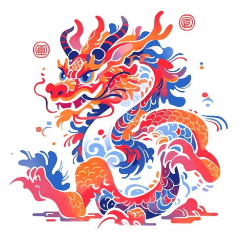 Dragon Project, Chinese Dragon Art, Chinese Zodiac Dragon, Chinese Scroll, Chinese New Year Dragon, Chinese Illustration, New Year Illustration, Dragon Illustration, Dragon 2