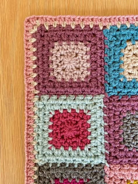 Moss Stitch Granny Square Blanket, Block Stitch Granny Square, Granny Square Book Blanket, Rectangular Granny Square Free Pattern, Granny Square Scrap Blanket, One Big Granny Square Blanket, Scrap Crochet Blanket, Moss Stitch Granny Square, Solid Granny Square Blanket