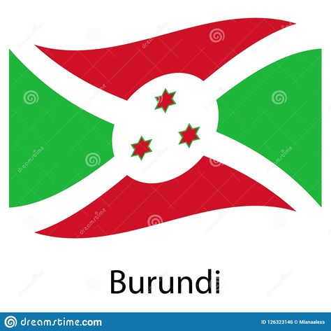 Burundi Flag, Flag Illustration, Waving Flag, Super Greens, National Flag, The Republic, Stock Vector, Vector Illustration, Flag