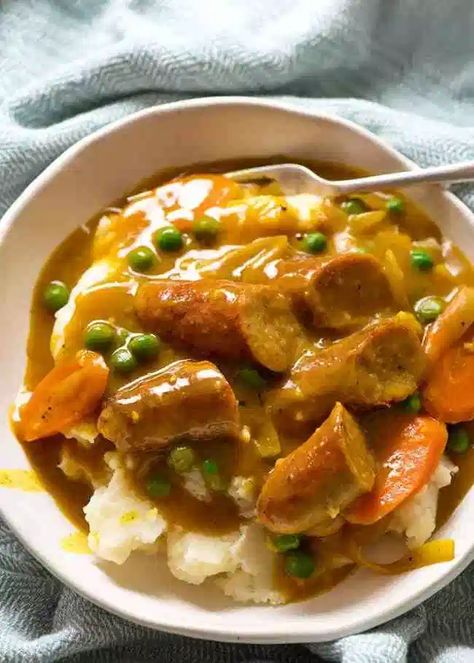 Curried Sausages Curried Sausages, Curry Recipes Easy, Sausage Dishes, Easy Curry, Recipetin Eats, Recipe Tin, Sausage Gravy, How To Cook Sausage, Quick Dinner Recipes