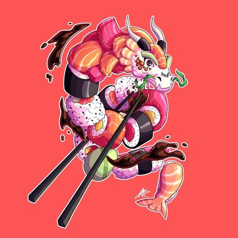 - I like sushi - 🥢🍣🐉 . . . #artist #artistsoninstagram #illustration #sushi #sushilovers #drawing #digitaldrawing #digitalillustration #dragon #japan #japanculture #food #fooddrawing #sushitime #dragons #digitalart #ibispaintx #procreate #kawaii #cutedrawings #sketch #doodle #doodleart #cellshading #sashimi #uramaki #nigiri #hosomaki Procreate Kawaii, Dragon Sushi, Food Illustrations, Doodle Art, Digital Illustration, Digital Drawing, Art Painting, Digital Art, Sketch