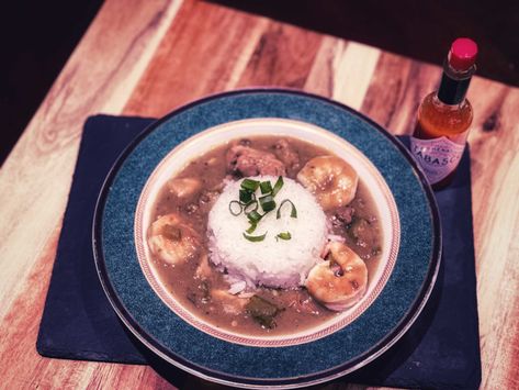 MAKE IT AT HOME: Disneyland's Blue Bayou Gumbo Recipe Cajun Comfort Food, File Powder, Gumbo File, Chicken Gumbo, Ramekin Dishes, Blue Bayou, Gumbo Recipe, Spicy Dishes, Sticky Rice