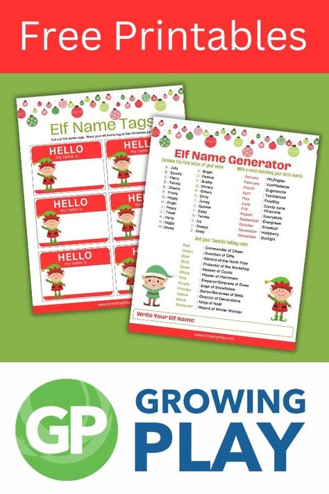 Christmas Elf Name Generator Printable- Fun Names - Growing Play Your Elf Name, What Is Your Elf Name, Grinch Name, Elf Names Funny, Elf Free Printables, Elf On Shelf Names, Christmas Elf Name Generator, Elf Name Generator, Elf Printables Free