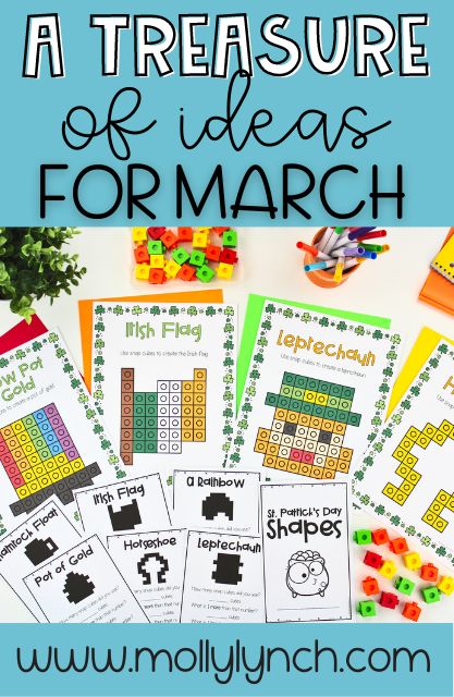 Plan March easily in your classroom with these fun activities! March Lesson Plans Elementary, Reading Month Activities, March Is Reading Month, Caught Being Good, March Lesson Plans, March Lessons, Lucky The Leprechaun, Snap Cubes, Reading Month