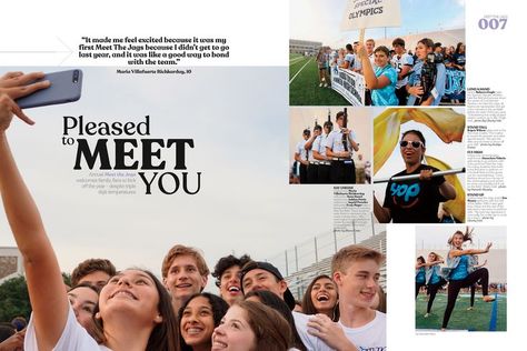 Yearbook Opening Page, Photo Heavy Magazine Layout, Modern Yearbook Design, Yearbook Opening Page Ideas, Yearbook Inspo Aesthetic, Yearbook Layouts Templates, Yearbook Templates Layout, Fun Yearbook Pages Ideas, Aesthetic Yearbook