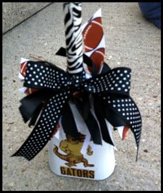 Cowbell Decorations Football, Football Cowbells, Cow Bell Decor, School Spirit Crafts, Cheerleading Crafts, Football Fundraiser, Fundraising Crafts, Cheer Season, Homecoming Spirit