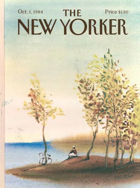 October 1, 1984 - Paul Degen The New Yorker Covers, New Yorker Magazine, New Yorker Covers, Art Poetry, October 1st, Bicycle Art, Old Magazines, October 1, Vintage Magazines