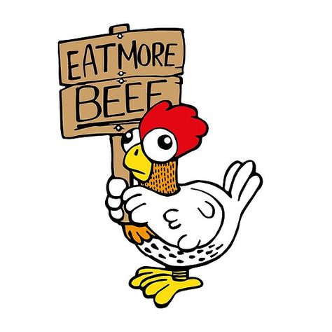 Foodie Cartoon, Coop Signs, Chicken Coop Signs, Chicken Signs, Cartoon Chicken, Chicken Eating, Bbq Food, Delicious Lunch, Beef Steak