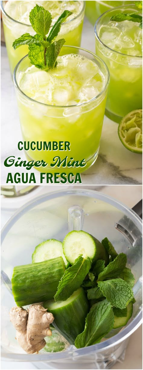 Summer Drinks Nonalcoholic, Refreshing Mocktail, Agua Fresca Recipe, Resep Smoothie, A Spicy Perspective, Lime Recipes, Agua Fresca, Makanan Diet, Healthy Drinks Recipes