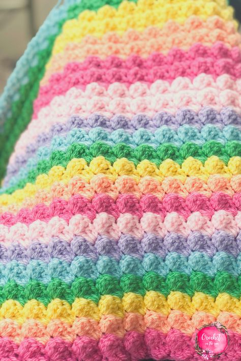 Crochet Blanket Chart, Rainbow Crochet Blanket Pattern, Rainbow Crochet Blanket, Crochet Blanket Rainbow, Crochet Blanket Stitch Pattern, Crochet Blanket Ideas, Baby Afghan Crochet Patterns, Crochet Baby Blanket Free Pattern, Crochet Blanket Pattern Easy