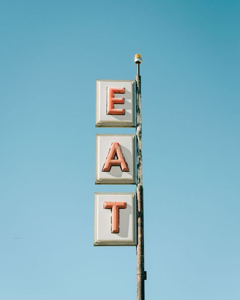 Eat sign, in San Jon on Route 66 in New Mexico Eat Sign, Rail Transport, Hotel Motel, Posters Framed, City Car, Image House, Gas Station, Route 66, City Skyline