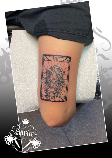 Empire Tattoo, Tarot Card Tattoo, Tarot Tattoo, Card Tattoo Designs, Medusa Tattoo, Spiritual Tattoos, Card Tattoo, Simplistic Tattoos, Tattoo Placement