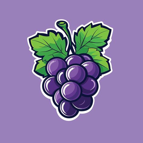 Grapes Illustration, Grape Illustration, Illustration Fruit, Purple Cartoon, Leather Ideas, Simple Illustration, Heart Tree, Fruit Design, Cityscape Photos