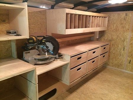 Job Site Tool Box Ideas, Job Trailer Organization, Trailer Shelving, Tool Trailer, Van Shelving, Work Trailer, Trailer Organization, Mobile Workshop, Workshop Layout