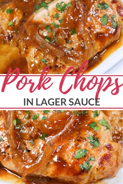 Beer Pork Chops, Barbeque Pork Chops, Drunken Pork Chops, Skillet Pork Chop Recipes, Pork Loin Chops Recipes, Slow Cooker Pork Chops Recipes, Braised Pork Chops, Pan Seared Pork Chops, Pork Sauce