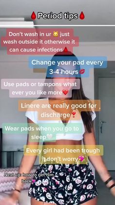 Period Tips Tiktok, Period Kits For Middle School, Period Advice, Food For Period, Tips For 6th Grade, Period Relief, Period Tips, Tips Tiktok, Middle School Survival