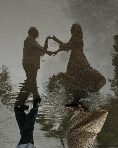 Does it get any more romantic than dancing in the rain?? Full downpour in the middle of Y+B’s engagement session but we made the most of it 🌧️ Dancing In The Rain Photography, Couple Reflection Photography, Two People Dancing In The Rain, Man Dancing With Woman, Poetic Photography Romantic, Dancing Engagement Photos, Rain Aesthetic Rainy Days Photography, Engagement Photos In The Rain, Couples Dancing In The Rain