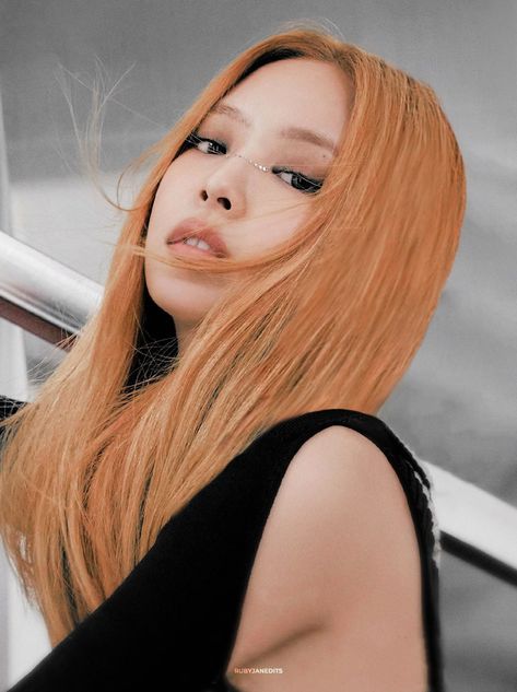 Blackpink Jennie Born Pink, Jennie Born Pink, Cheveux Oranges, Born Pink, Hair Reference, Color Inspo, Orange Hair, Hair Inspo Color, Jennie Kim