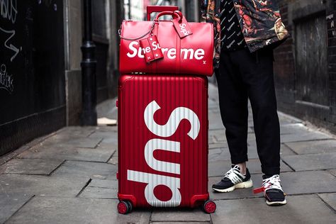 Rimowa Topas, Supreme Clothing, Personalized Suitcase, Supreme Streetwear, Hype Beast, Luxury Luggage, Leather Suitcase, Trunk Bag, Travel Light