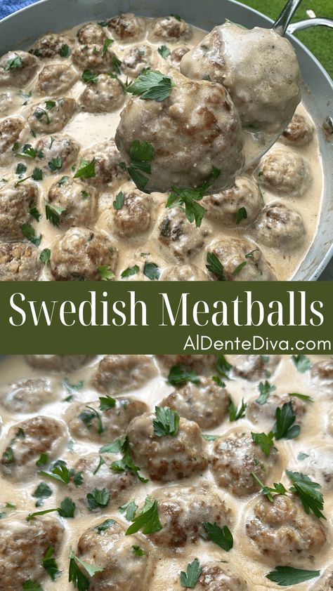 SWEDISH MEATBALLS Swedish Meatball Appetizer, Meatballs In Gravy, Meatloaf Meatballs, Super Bowl Snack Recipes, Swedish Cuisine, Easy Baked Beans, Easy To Make Recipes, Chicken Parmesan Meatballs, Onion Dip Recipe