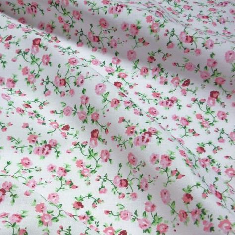 White Polycotton Fabric with Delicate Pink Flowers (Per Metre) Pink And White Fabric, White Fabric With Small Flowers, Zepeto Background Aesthetic Stage, Shed Craft Room, Zepeto Background Aesthetic, Crochet Waffle Stitch, Embroidery Quilts, Peaceful Space, Sewing Projects Ideas