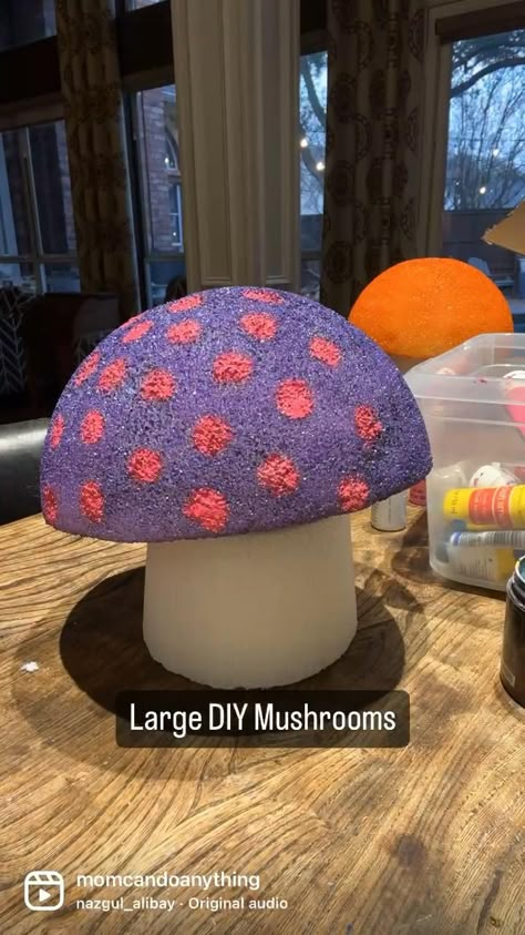 When you can't find what you are looking for. What do you do? You DIY it, of course! I was looking for some very large mushrooms to put in my Spring and Summer Christmas Tree, but I couldn't find anything that had the scale I wanted. So, I put together three giant mushrooms with a little craft foam, hot glue, and paint. Find all the details on my blog at: https://momcandoanything.com/2023/03/09/my-large-diy-mushrooms/ Shop my supplies here: https://liketk.it/43RK6 Diy Large Mushrooms, Diy Mushroom Table, Giant Mushrooms Diy, How To Make Mushrooms Decorations, Mushroom Diy Crafts, Summer Christmas Tree, Mushroom Diy, Diy Mushrooms, Diy Mushroom