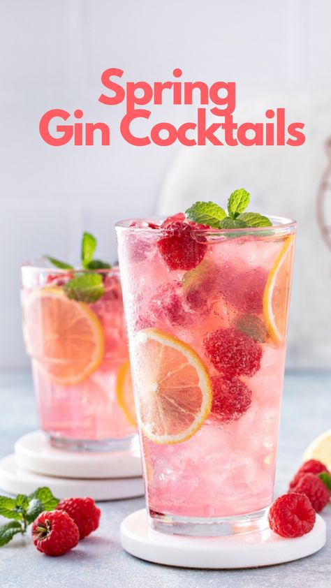 Spring Gin Cocktails Easter Cocktails Drinks, Spring Drinks Alcohol, Spring Drinks Cocktails, Gin Mixed Drinks, Wine Recipes Drink, Easy Spring Cocktails, Gin Drink Recipes, Easy Gin Cocktails, Cocktails Made With Gin