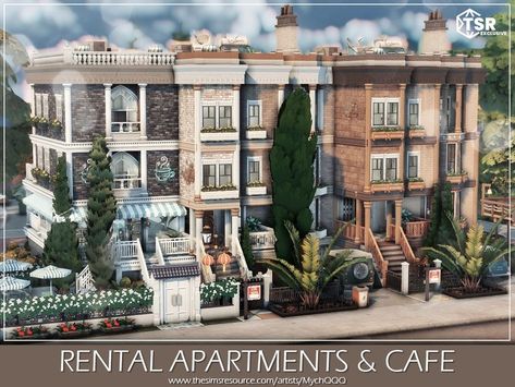 The Sims Resource - Rental Apartments & Cafe Cc Apartment Sims 4, Sims 4 Cc Apartment Building, Sims 4 Rental Build, Sims 4 Residential Rental, Sims 4 Rental, Sims 4 Rental House, Sims 4 Chic Street Apartment, Sims 4 Apartments, Sims 4 Apartment Building