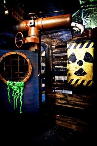 Haunted Laboratory, Halloween Toxic Waste, Zombie Lab Halloween, Biohazard Halloween, Toxic Waste, Toxic Waste Halloween Decorations, Haunted Photos, Zombie Decorations, Haunted House Props