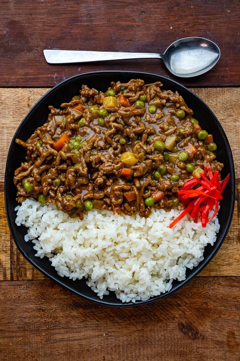 Japanese Dry Curry Curry Ground Beef, Keema Curry Recipe, Dry Curry, Closet Cooking, Chinese Cooking Recipes, Japanese Curry, Power Bowls, Beef Curry, Japanese Cooking