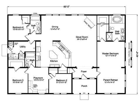 View The Timberridge floor plan for a 2338 Sq Ft Palm Harbor Manufactured Home in Medford, Oregon. Modular Floor Plans, Palm Harbor Homes, Metal House Plans, Modular Home Floor Plans, Open House Plans, Pole Barn House, Barn Houses, Floor Plan 4 Bedroom, Garage House Plans