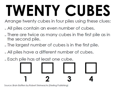 Twenty Cubes Puzzle | Math = Love Building Thinking Classroom Math, Thinking Classroom, High School Math Classroom, Math Enrichment, Grade 6 Math, Teaching Mathematics, Math Puzzles, Math Talk, Math Challenge