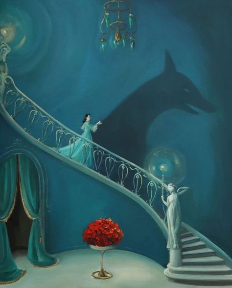 Janet Hill, Girl Artist, Fairytale Illustration, The Mansion, The Uncanny, Fairytale Art, Print Artist, Surreal Art, Painting Style