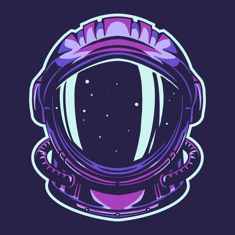 Astronaut helmet isolated on dark backgr... | Premium Vector #Freepik #vector #star #space #science #galaxy Astronaut Helmet Art, Astronaut Helmet Illustration, Space Helmet Drawing, Astronaut Helmet Drawing, Astronaut Head, Space Moodboard, Science Galaxy, Astronaut Vector, Space Graphics