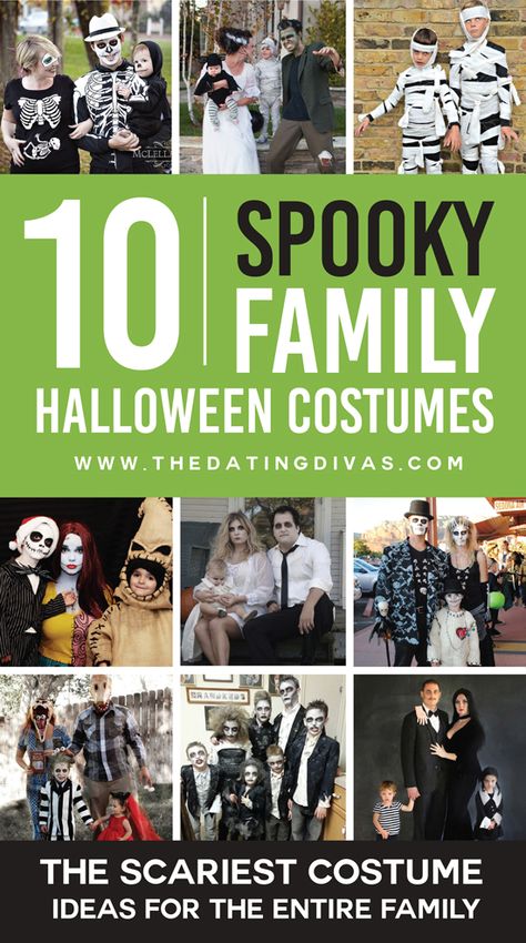 Eeeeks! These family Halloween costume ideas are SCARY-GOOD! Can't wait to get our 'spook' on this Halloween! www.TheDatingDivas.com Family Costumes For 3, Family Costume Ideas, Family Halloween Costume Ideas, Sibling Halloween Costumes, Costume Ideas For Halloween, Family Halloween Costume, Creepy Halloween Costumes, Spooky Halloween Costumes, Uhyggelig Halloween