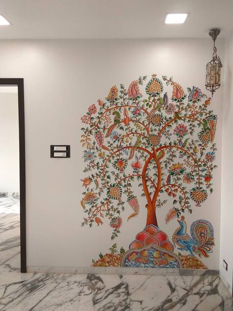 Top 30+ Best Diy Art Wall Decor |Tree Painting Designs And Ideas|Wall Decoration Ideas For Interior| Diy Art Wall, Indian Room, Mural Art Design, Tree Of Life Painting, Gond Painting, Indian Wall Art, Indian Room Decor, Wall Decoration Ideas, Kalamkari Painting